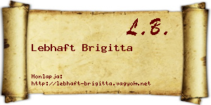 Lebhaft Brigitta névjegykártya